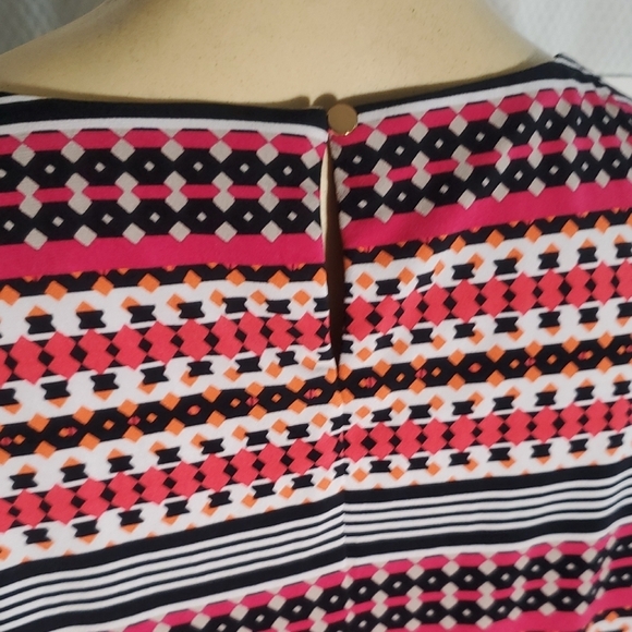 Calvin klein Sleeveless Pleated Blouse Striped Top XL Black White - Picture 4 of 9